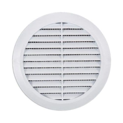 Air Vent Grille Circle 125mm 5" White Round Wall Ventilation Grille Cover T32 with Fly sreen