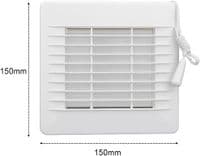 AirTech-UK Quiet Bathroom Extractor Fan with Pull Cord – 100mm (4 Inch) Wall Mounted Ventilation Fan