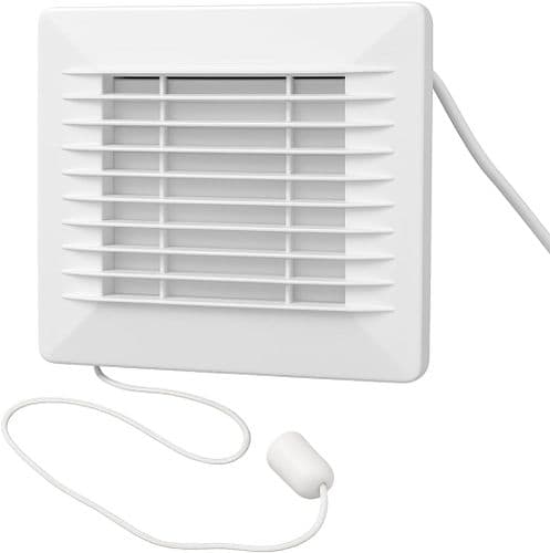 AirTech-UK Quiet Bathroom Extractor Fan with Pull Cord – 100mm (4 Inch) Wall Mounted Ventilation Fan