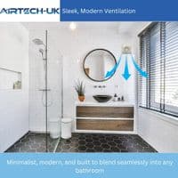 AirTech-UK Silent Bathroom Extractor Fan with LED Light – 100mm / 4 Inch Wall or Ceiling Ventilation