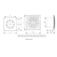 Bathroom Extractor Fan Low Noise Energy Efficient  100mm Modern Ventilator Shower Kitchen Pull Cord