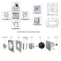 Bathroom Kitchen Ceiling Extractor Exhaust Fan with LED Light 100mm 4