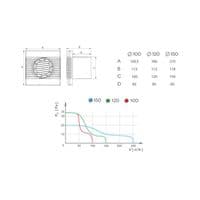 Bathroom Kitchen Extractor Fan Low Noise  100mm 4