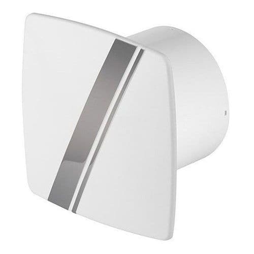 Bathroom Kitchen Modern Extractor Fan 100mm/4" White LINEA Front Panel