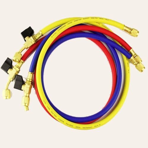 Charging Hose 1/4" Female  with shut off valve 1/4"  Male 150cm