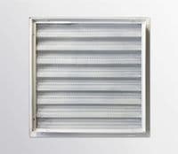 CRW Fixed Louvre Grilles, Aluminum with Screen - White Finish