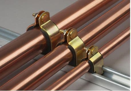 CUSHION CLAMPS FOR COPPER PIPES (1/2", 3/8", 5/8")