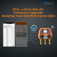 Elitech DMG-4B Digital Manifold Gauge Set with App Control for HVAC Systems