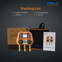 Elitech DMG-4B Digital Manifold Gauge Set with App Control for HVAC Systems