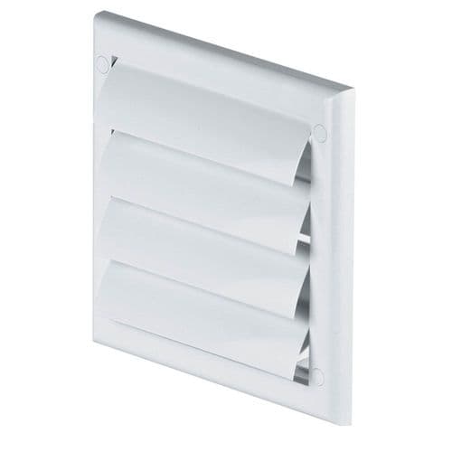 External plastic ventilation cover grill with gravity flaps  and spigot