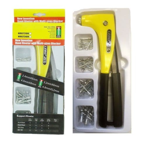 Lebo Hand Riveter Kit with Multi-sizes Blocker Rivet Gun Hand Riveter Tool