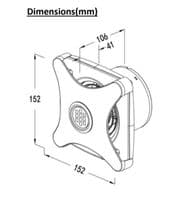 LED Bathroom Extractor Fan Ceiling or Wall  100mm 4
