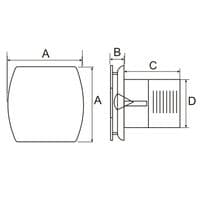 Modern Bathroom Exhaust Fan Low Noise Stainless Steel Panel 100mm/ 4