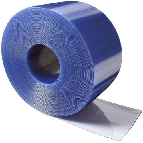 PVC Strip Roll Standard Smooth - Clear Blue 100mm , 200mm, 300mm -25M