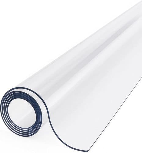 PVC Table Cover 1.0 mm Thick  48 inches / 120 cm Wide Transparent Protector Wipe Easy Table Cloth