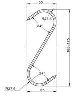 Static Meat Rail Systems/Kits-  2.5M + 4 Hooks + 10 S Type Hooks