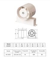 TURBO In Line Bathroom Shower Room Extractor Fan - Axial Flow - Run On Timer 100mm 4 