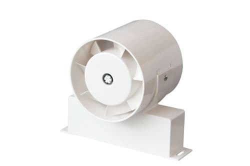 TURBO In Line Bathroom Shower Room Extractor Fan - Axial Flow - Run On Timer 100mm 4 "