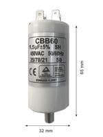 Universal Microfarad Start Run Motor Capacitors MFD 1.5UF - 80UF Spade Capacitor