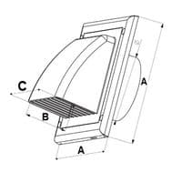 White Air Vent Grille Gravity Flap External Ducting Ventilation Cover 100mm 4