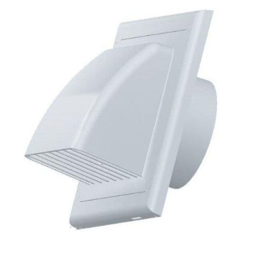 White Air Vent Grille Gravity Flap External Ducting Ventilation Cover 100mm 4" KO100-30