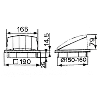 150MM / 6 Inch White Hooded Cowl Ventilation Grill Cover with Backdraft Shutter - Premium Quality