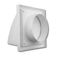 150MM / 6 Inch White Hooded Cowl Ventilation Grill Cover with Backdraft Shutter - Premium Quality