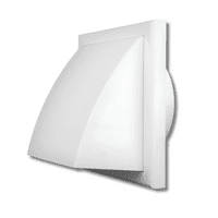 150MM / 6 Inch White Hooded Cowl Ventilation Grill Cover with Backdraft Shutter - Premium Quality