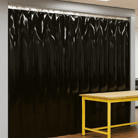 1M x 2M Black Opaque PVC Curtain Set