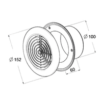 Air Vent Grille Grid Circle Ducting Ventilation Cover Round Ceiling T64/T66