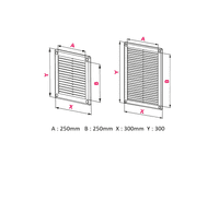 Air Vent Grille Wall Ducting Ventilation Cover Grid ABS plastic Black