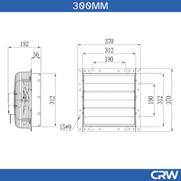 Axial Exhaust Fan 300mm with Built-in Speed Controller & Gravity Louvers | Wall-Mounted