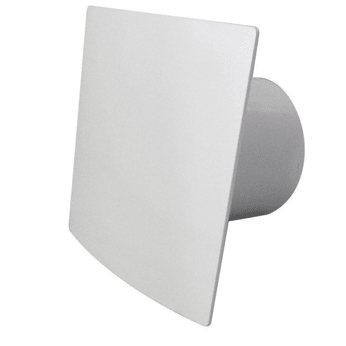 Bathroom Extractor Fan 100mm / 4" White Front Panel Modern Ventilation Shower