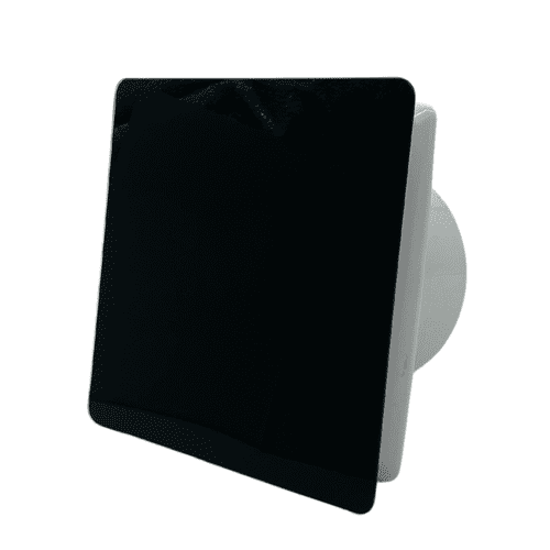Bathroom Extractor Fan Matte Black Glass 150mm/6" with Timer VF-W6GP