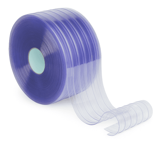 CLEAR FLEXIBLE PVC Ribbed Strip Curtain Roll  200mm, 300mm - (25M Roll)
