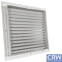 CRW Fixed Louvre Grilles, Aluminum with Screen - White Finish