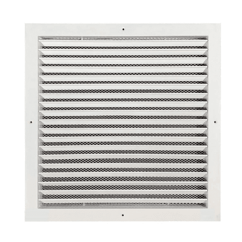 CRW Fixed Louvre Grilles, Aluminum with Screen - White Finish