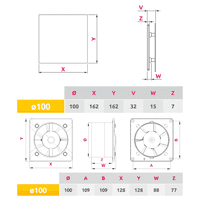 Decorative Bathroom Extractor Fan 100mm / 4