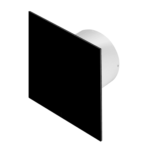 Decorative Bathroom Extractor Fan 100mm / 4"  with Gloss Black Plastic Front Cover