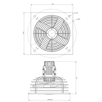Explosion Proof  Commercial Ventilation Exhaust Metal Axial Fan Air Blower with Grill 300mm
