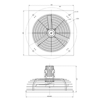 Explosion Proof  Commercial Ventilation Exhaust Metal Axial Fan Air Blower with Louver Grill  400mm