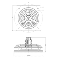 Explosion Proof  Commercial Ventilation Exhaust Metal Axial Fan Air Blower with Louver Grill 500mm