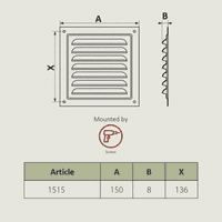 AirTech-UK Flat White Metal Fixed Grille 150x150mm with FlyScreen - External/Internal Mounting for Ventilation & Air Conditioning

CRW Flat White Metal Fixed Grille 150x150mm with FlyScreen - External/Internal Mounting for Ventilation & Air Conditioning
