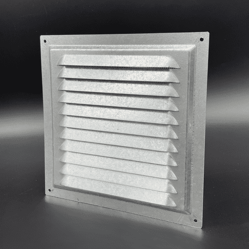 Flat Metal Fixed Grille 300x300mm with FlyScreen - External/Internal Mounting for Ventilation