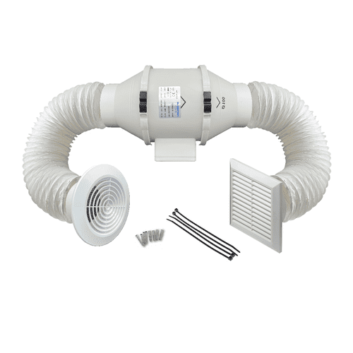 FlowMax Elite 100mm Bathroom Shower Extractor Fan Kit – Complete Ventilation System
