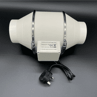 FlowMax Turbo Inline Extractor Fan 100mm / 4 inches - Single Speed Bathroom Fan without Timer