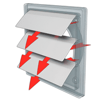 Gravity Grille Grey Vent for Extractor Plate Fans – 200mm to 400mm – External Plastic Louvered Wall