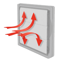 Gravity Grille Grey Vent for Extractor Plate Fans – 200mm to 400mm – External Plastic Louvered Wall