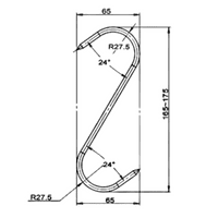 Heavy Duty Hanging Pointed S Hooks, 170MM