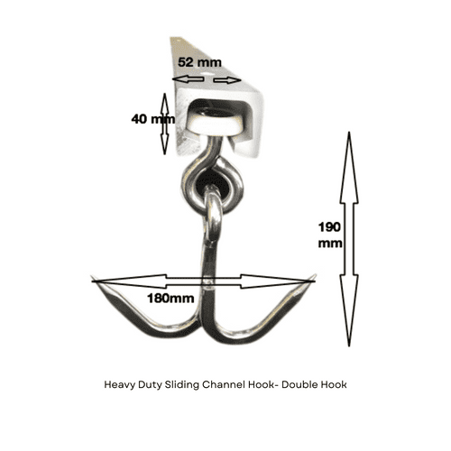 Heavy Duty Sliding Channel  Double Hooks